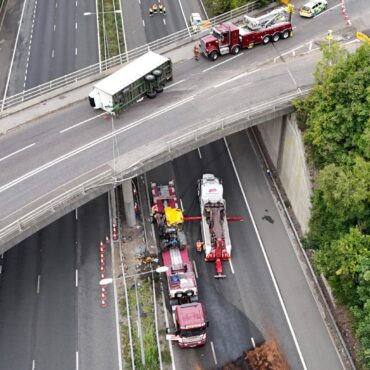 Man Seriously Injured After Tractor Falls Onto Motorway From Bridge
