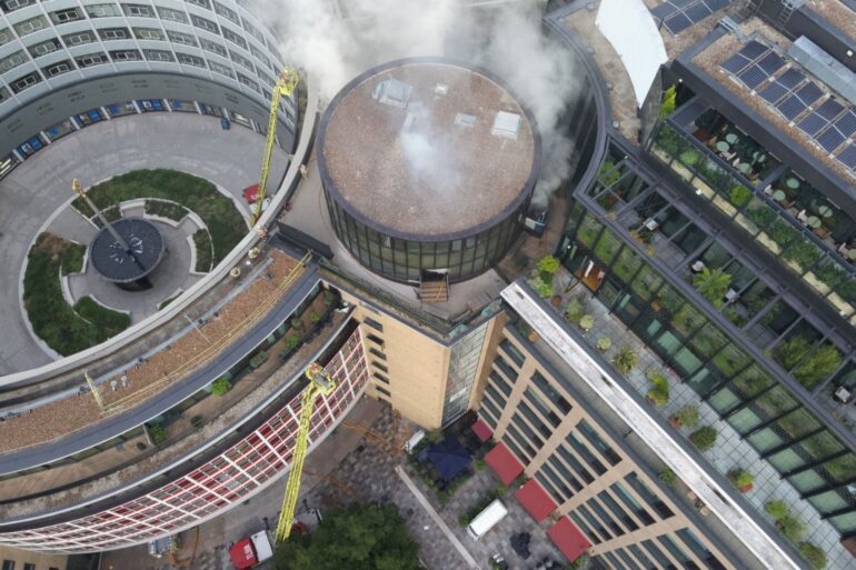 Firefighters Tackle Blaze At BBCs Former HQ Television Centre