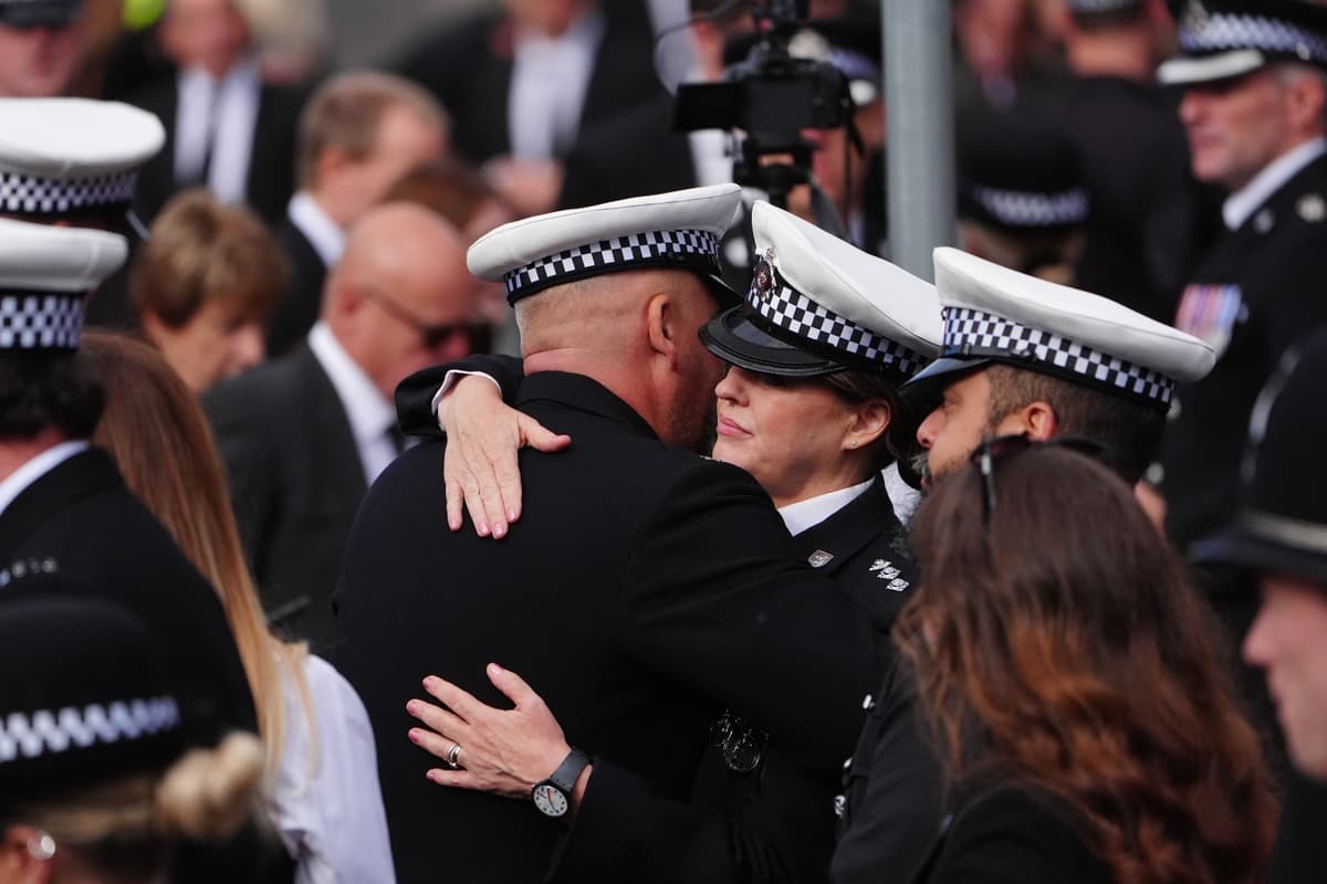 Hundreds Of Police Line Street At A66 Crash Colleagues Funeral