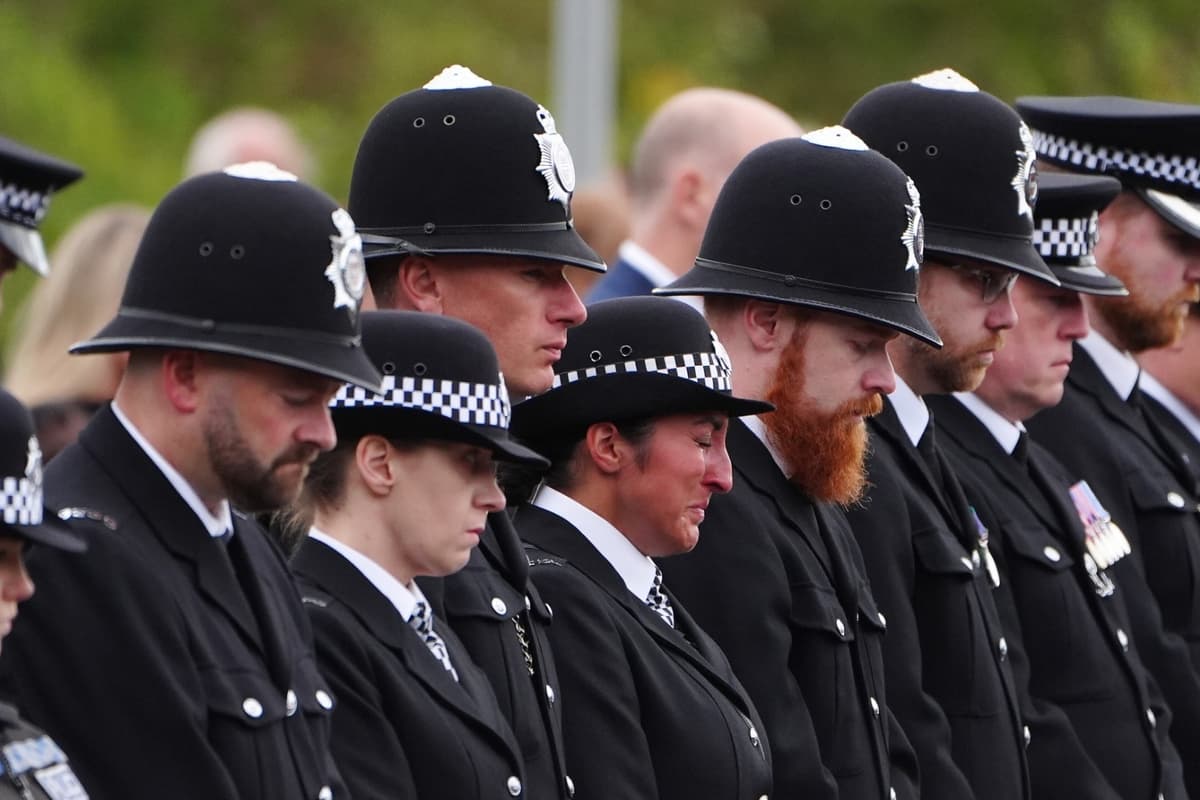 Police And Army Veterans Gather For A66 Crash Officers Funeral