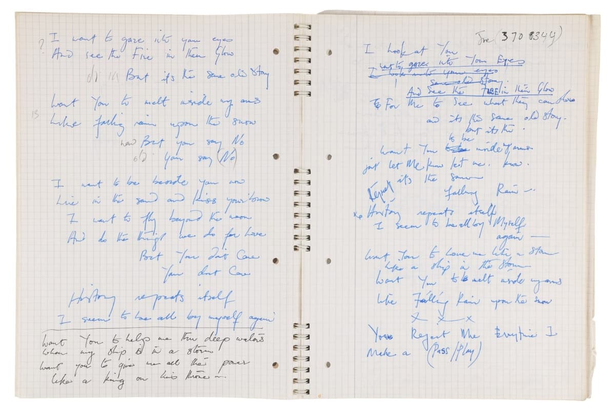Freddie Mercury Song Lyrics Sell For 277000 At Auction