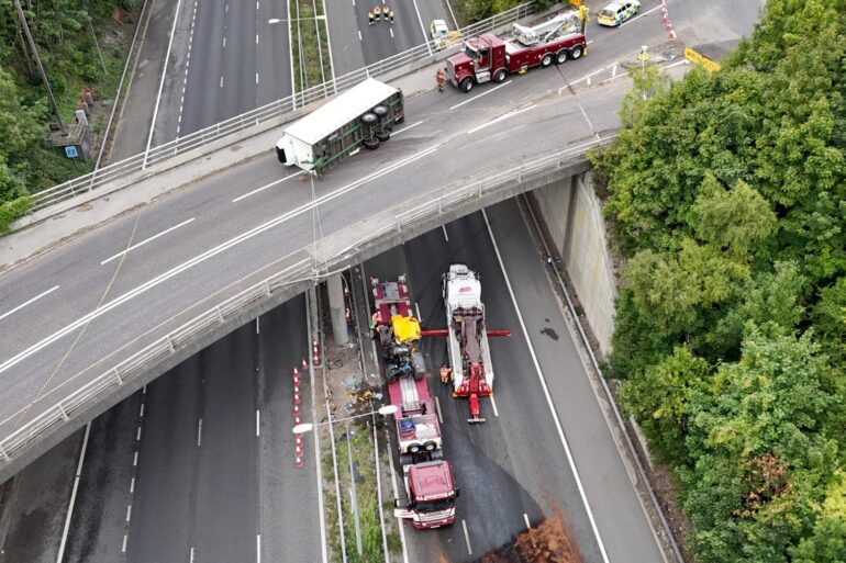Man Seriously Injured After Tractor Falls Onto Motorway From Bridge