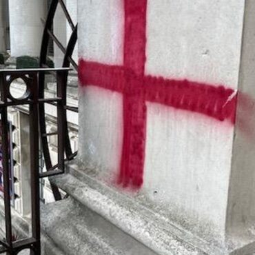 Historic Building Painted With St Georges Cross By Vandals Upsetting  Council