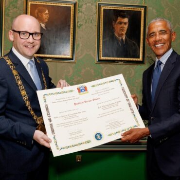 Barack Obama Accepts Freedom Of The City Of Dublin With Deep Humility