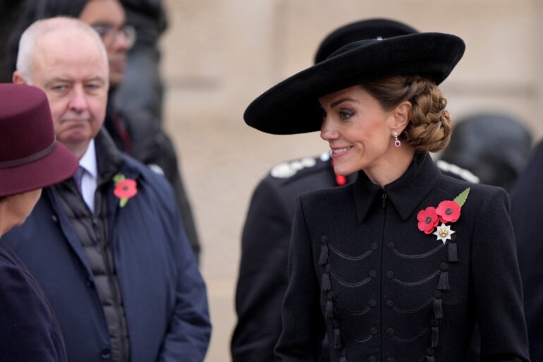 Kate Lays Armistice Day Wreath For First Time As Nation Pays Silent Tribute